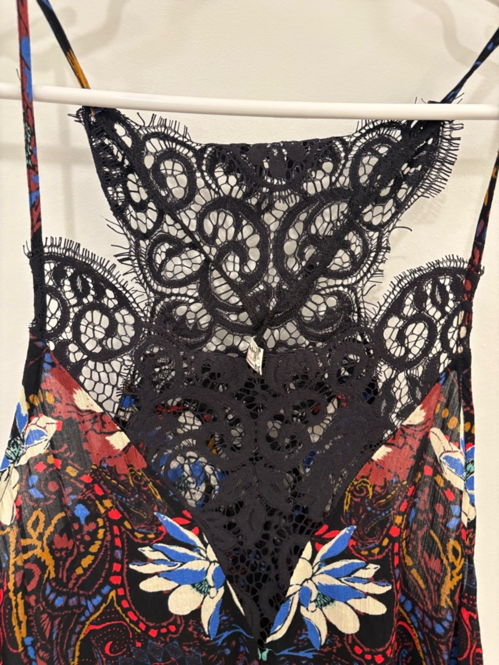 Free People Intimately Whimsygoth Black Lace Who’s Sorry Now Floral Slip Dress L - Picture 4 of 12